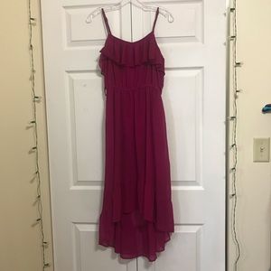 Pink High Low Flowy Summer Dress